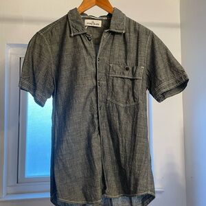 Stone Island Men's grey button up shirt